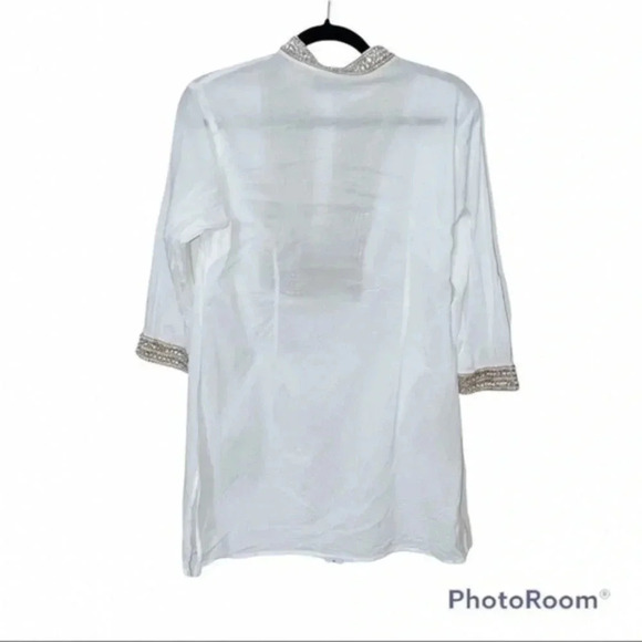Chico’s beaded tunic cover up size 1 /8 - Picture 2 of 7